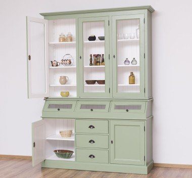 Landhaus Büffet Salbei Grün 164x226x50 cm  Kiefernholz massiv