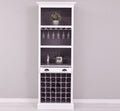 Landhaus Bar Weinregal Weiß Kiefernholz Massiv 78x210x41 cm