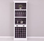 Landhaus Bar Weinregal Weiß Kiefernholz Massiv 78x210x41 cm
