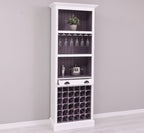 Landhaus Bar Weinregal Weiß Kiefernholz Massiv 78x210x41 cm