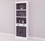 Landhaus Bar Weinregal Weiß Kiefernholz Massiv 78x210x41 cm