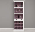 Landhausmöbel Bar Weinregal Weiß Kiefernholz Massiv 78x210x41 cm