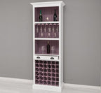 Landhausmöbel Bar Weinregal Weiß Kiefernholz Massiv 78x210x41 cm