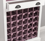 Landhausmöbel Bar Weinregal Weiß Kiefernholz Massiv 78x210x41 cm