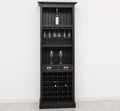 Landhaus Regal Schwarz Kiefernholz Massiv 78x210x41 cm