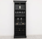 Landhaus Regal Schwarz Kiefernholz Massiv 78x210x41 cm