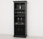 Landhaus Regal Schwarz Kiefernholz Massiv 78x210x41 cm