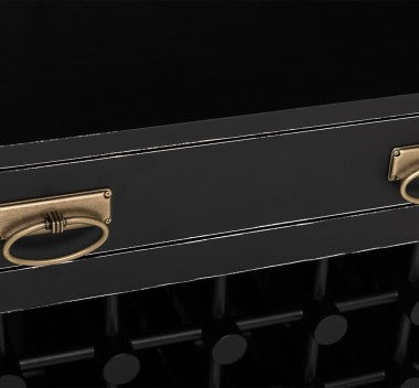 Landhaus Regal Schwarz Kiefernholz Massiv 78x210x41 cm