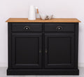 Sideboard Schwarz Landhausmöbel Kiefernholz Massiv 120x90x45 cm