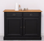 Sideboard Schwarz Landhausmöbel Kiefernholz Massiv 120x90x45 cm