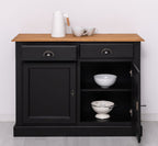 Sideboard Schwarz Landhausmöbel Kiefernholz Massiv 120x90x45 cm