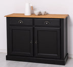 Sideboard Schwarz Landhausmöbel Kiefernholz Massiv 120x90x45 cm