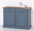 Sideboard Blau Landhausmöbel Kiefernholz Massiv 120x90x45 cm