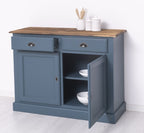 Sideboard Blau Landhausmöbel Kiefernholz Massiv 120x90x45 cm