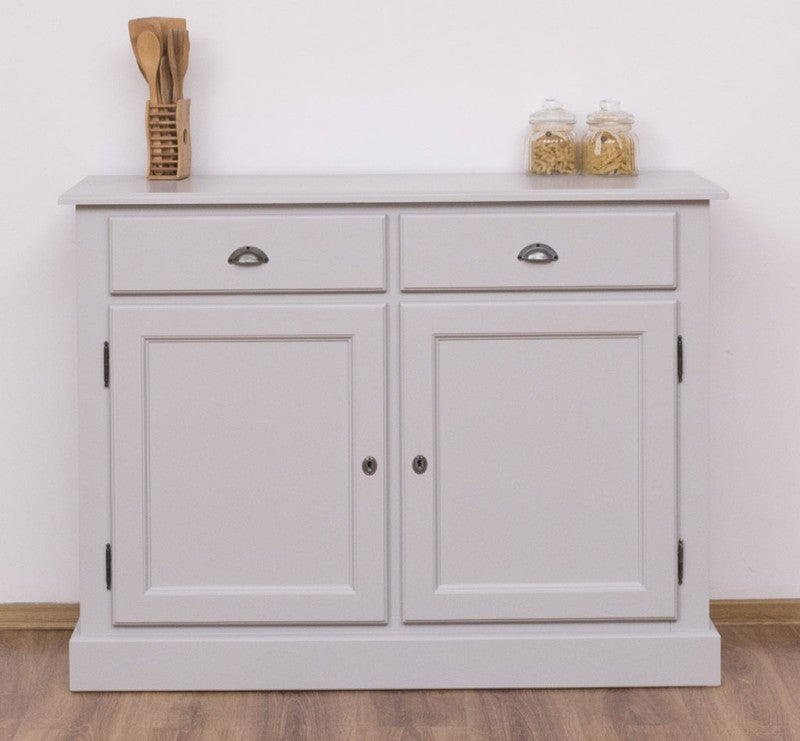 Sideboard Grau Landhausmöbel Kiefernholz Massiv 120x90x45 cm