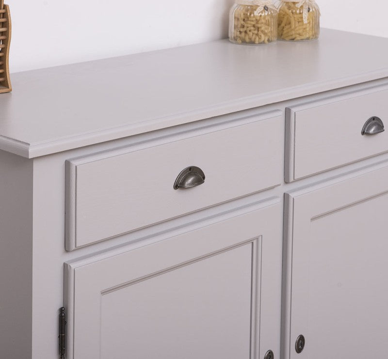 Sideboard Grau Landhausmöbel Kiefernholz Massiv 120x90x45 cm