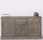 Sideboard Grau Chêne Landhausmöbel Kiefernholz Massiv 172x90x45 cm