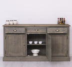 Sideboard Grau Chêne Landhausmöbel Kiefernholz Massiv 172x90x45 cm
