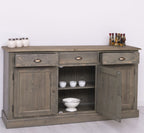 Sideboard Grau Chêne Landhausmöbel Kiefernholz Massiv 172x90x45 cm