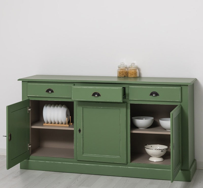 Sideboard Grün Landhausmöbel Kiefernholz Massiv 172x90x45 cm