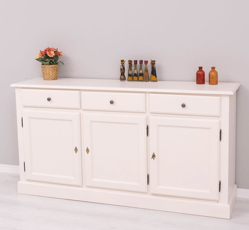 Sideboard Creme Landhausmöbel Kiefernholz Massiv 172x90x45 cm