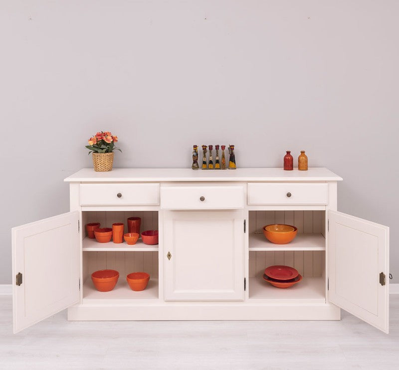 Sideboard Creme Landhausmöbel Kiefernholz Massiv 172x90x45 cm