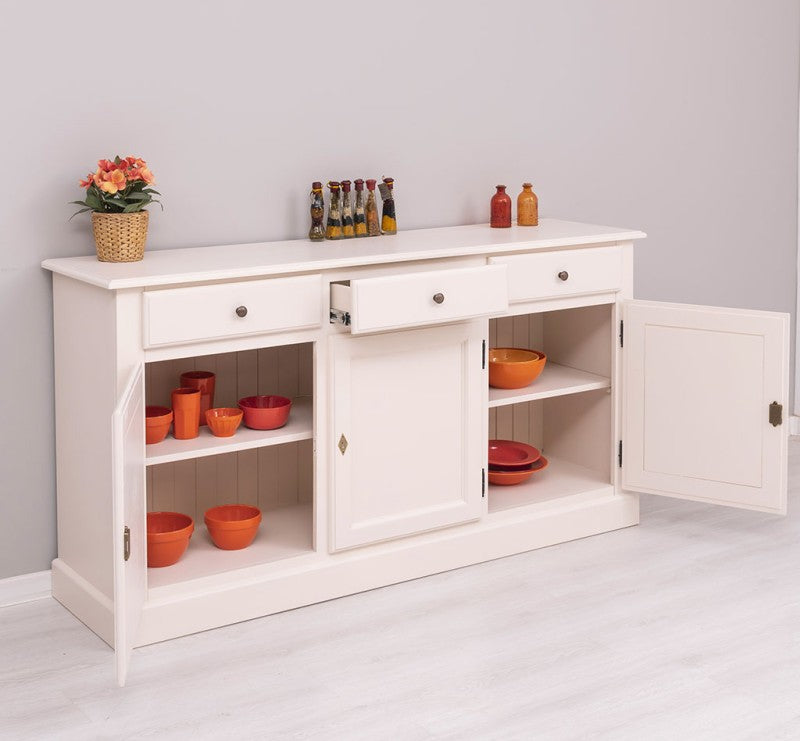 Sideboard Creme Landhausmöbel Kiefernholz Massiv 172x90x45 cm