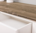 Sideboard Weiß und Braun Landhausmöbel Kiefernholz Massiv 172x90x45 cm