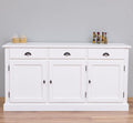 Sideboard Weiß Landhausmöbel Kiefernholz Massiv 172x90x45 cm