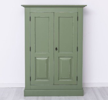 Landhaus Schrank Salbei Grün 98x140x40 cm Kiefernholz massiv