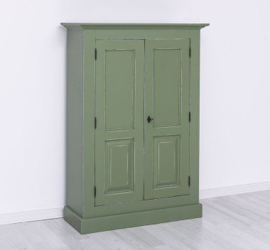 Landhaus Schrank Salbei Grün 98x140x40 cm Kiefernholz massiv