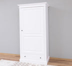 Landhausstil Kleiderschrank Weiß 103x200x59 cm Kiefernholz massiv