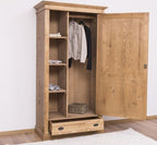 Schrank Kleiderschrank 103x200x59 cm Kiefernholz massiv