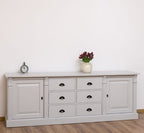 Sideboard mit 2 Türen und 6 Schubladen 219x78x51 cm Kiefernholz massiv