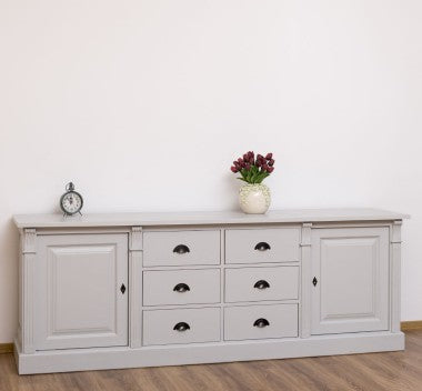 Sideboard mit 2 Türen und 6 Schubladen 219x78x51 cm Kiefernholz massiv