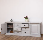 Sideboard mit 2 Türen und 6 Schubladen 219x78x51 cm Kiefernholz massiv