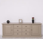 Landhaus Sideboard Sand Beige 219x78x51 cm Kiefernholz massiv