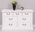 Landhaus Sideboard Weiß 122x75x41 cm Kiefernholz massiv