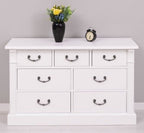 Landhaus Sideboard Weiß 122x75x41 cm Kiefernholz massiv