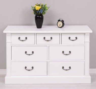 Landhaus Sideboard Weiß 122x75x41 cm Kiefernholz massiv