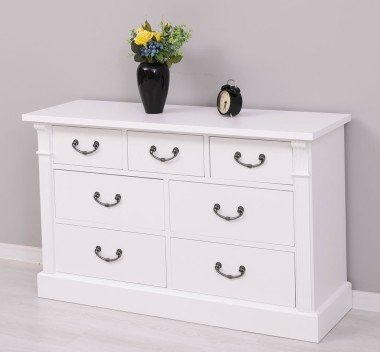 Landhaus Sideboard Weiß 122x75x41 cm Kiefernholz massiv