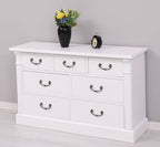 Landhaus Sideboard Weiß 122x75x41 cm Kiefernholz massiv