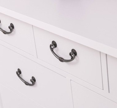 Landhaus Sideboard Weiß 122x75x41 cm Kiefernholz massiv