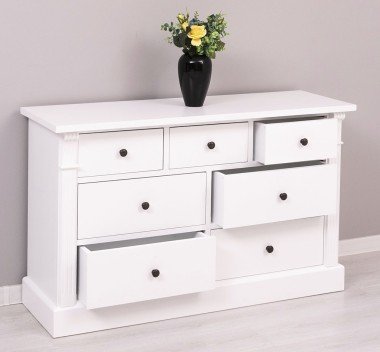 Landhausmöbel Sideboard Weiß 122x75x41 cm Kiefernholz massiv
