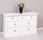 Landhausmöbel Sideboard Weiß 122x75x41 cm Kiefernholz massiv