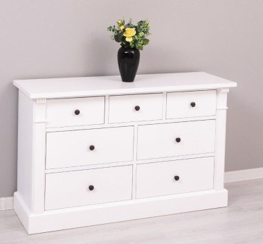 Landhausmöbel Sideboard Weiß 122x75x41 cm Kiefernholz massiv