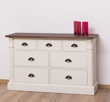 Sideboard mit 7 Schubladen 122x75x41 cm Kiefernholz massiv