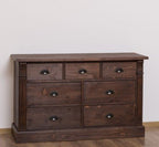 Sideboard Landhausstil mit 7 Schubladen 122x75x41 cm Kiefernholz massiv