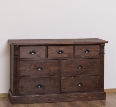 Sideboard Landhausstil mit 7 Schubladen 122x75x41 cm Kiefernholz massiv
