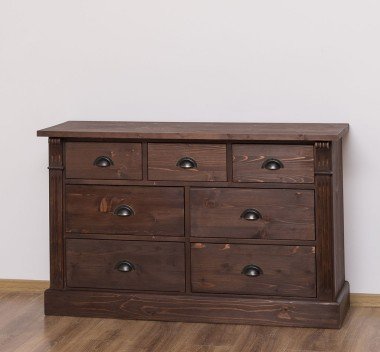 Sideboard Landhausstil mit 7 Schubladen 122x75x41 cm Kiefernholz massiv